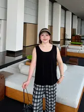 大きいサイズの単色キャミソール【秋用・フィット・体型カバー】