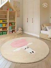 丸型ラグ 子供部屋用【ふわふわなデザイン・リビングや寝室に最適】