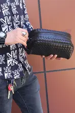 新しい牛革織りハンドバッグクラッチバッグ