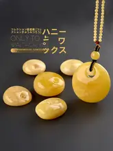 天然ロシア産百花蜜の平安扣ネックレス【男女兼用・天然蜜蝋・琥珀デザイン】