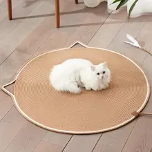 猫用マット 猫 夏用 籐編 クーラー マット 麻ひも 地垫 猫爪とぎ 耐久性