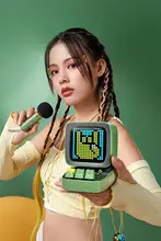 Bluetoothスピーカー カラオケマイク付き ピクセル ヴィンテージ 誕生日プレゼント 女性用 ギフト「Divoom」