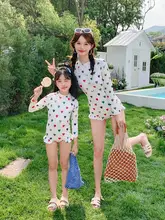 親子用ワンピース水着【長袖・ジッパー付き・女の子用・おしゃれ】（セットアップ対応）
