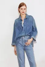 シンプルでスタイリッシュなデニムシャツ【女性用・上品なデザイン】