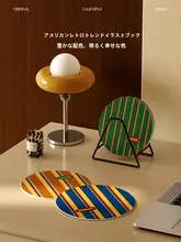 ビンテージ風円形吸水コースター【熱遮断・テーブル用・カップ＆皿置き】