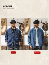 アメリカンレトロデニムシャツ【長袖・ゆったりサイズ・カジュアル・ワークウェア】（セットアップ対応）