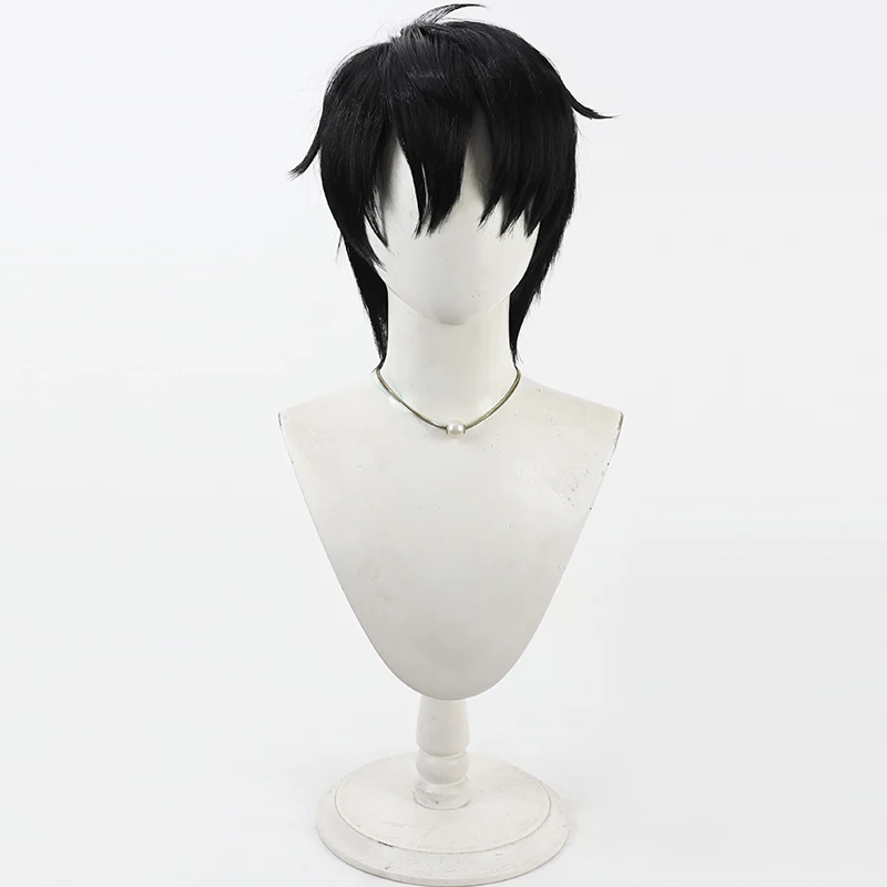 コスプレ用ブラックショートウィッグ：ヒロアカキャラに最適な男性モデルの日常使いスタイル