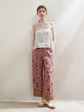 純リネン刺繍キャミソール【バックアSplitデザイン・シンプルでスタイリッシュ】