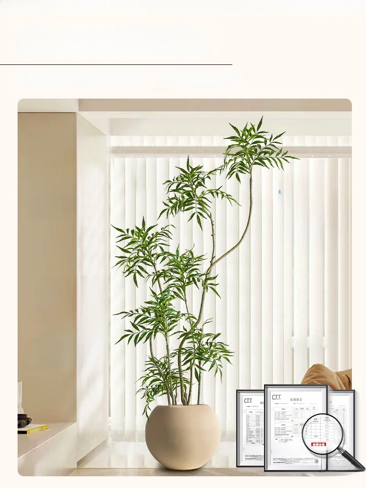 韓国インテリアを再現｜カフェ風部屋の作り方 - 大型リアルな造花グリーン植物の空間効果
