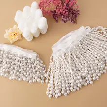 重工パールフリンジデコレーション DIY用ビーズカーテン【漢服・旗袍・袖口用・ビーズ編み込み】