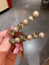 エレガントなパールヘアクリップ【ビジュー付き・サイド留め・韓国風】