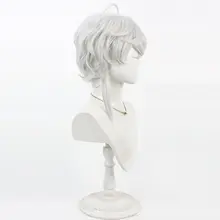コスプレ用ウィッグ【銀白色・ふわふわな反り髪・VTuberスタイル】
