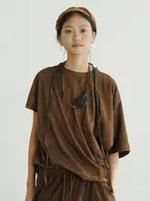 物洗春泥の不規則なTシャツ【夏用・短袖・コットン・自然な色合い】