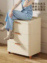 引き出し式プラスチック収納キャビネット【多段タイプ・リビングや寝室に最適】