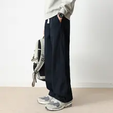 スウェットパンツ メンズ パッチワーク ドローストリング ストレート ドレープ ルーズ アメリカンスタイル スポーツ カジュアル 秋 「hansca」
