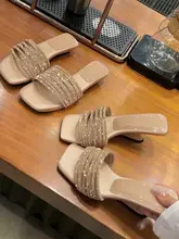 羊皮製 フラットバックストラップ サンダル【夏用・水晶装飾・ウェッジソール・オープントゥ】