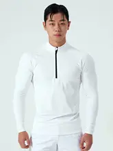 ハイネックタイト長袖Tシャツ【半ファスナー・速乾・ストレッチ・フィットネス用】