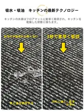 滑り止め付きキッチンマット【防油・水吸収・お手入れ簡単・ロングタイプ】