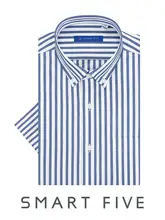 ビジネス用クール感シャツ【ブルーとホワイトのストライプ・ボタンダウン・半袖・極上の柔らかさ・シワになりにくい】