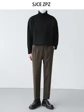 秋冬用 韓国風 ゆったりハイネックセーター【無地・ニットシャツ・メンズ用】