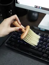 キーボードクリーニングブラシ【木製ハンドル・ロングファイバー・多機能】