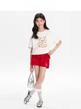 可愛いペットプリントの子供用半袖Tシャツ【夏用・ラウンドネック・ゆったりシルエット】
