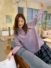 おしゃれな配色のゆったり長袖Tシャツ【秋用・カジュアル・スポーティ】