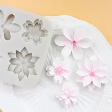 デイジーと桜とひまわりのチョコレートシリコン型【花デザイン・飾り用焼き菓子】