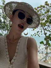 おしゃれなスクエア金属サングラス【偏光レンズ・夏用・紫外線対策・丸顔に最適】