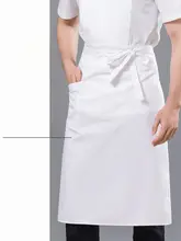 メンズ綿製エプロン【グレー・ブラック・ホワイト・大きめサイズ・後ろポケット付き・カフェ用】