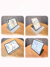 360°回転対応 Xiaomi Pad 6用 保護ケース【11インチ・バタフライリボン・透明・ハードアクリル】