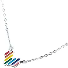 S925シルバー製 カラフルなハートペンダントネックレス【可愛い虹色デザイン・キュートな雰囲気】