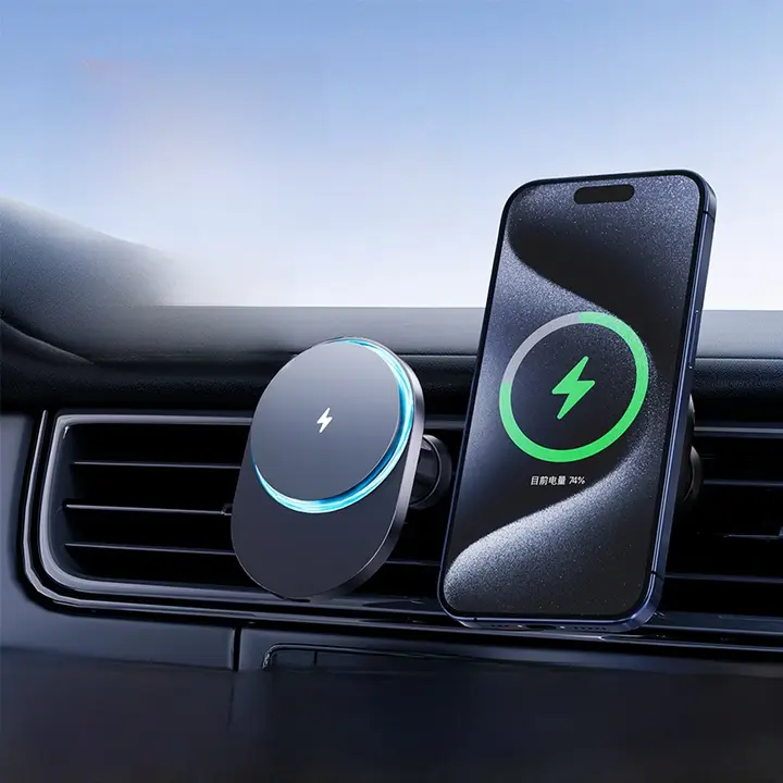 Qi2認証 車載ファン 無線充電器 スマホホルダー【安定した固定】