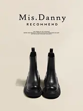 女性用 黒のサイレントブーツ【増高・スリム効果・厚底・チェルシーブーツ】