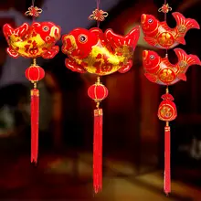 新年飾り 布製魚のタッセル【中国結び・年年有余デザイン】