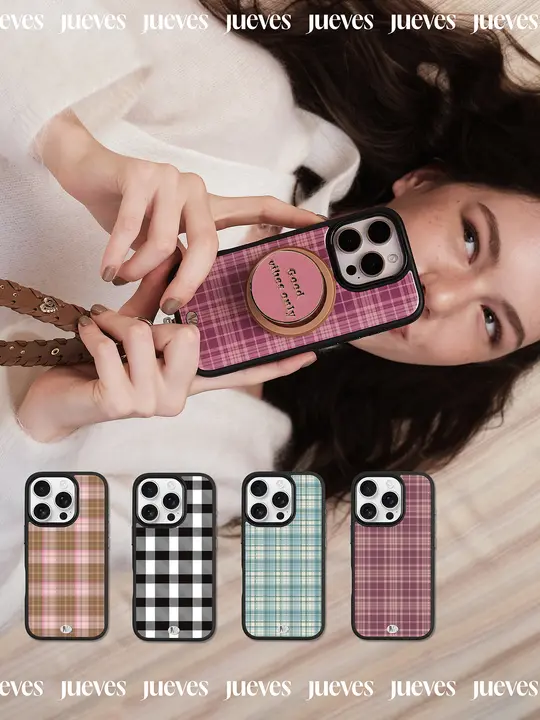 JUEVES スマホケース iPhone対応 手帳型 ヴィンテージ チェック柄 マグネット 着回し オリジナル 「JUEVES」