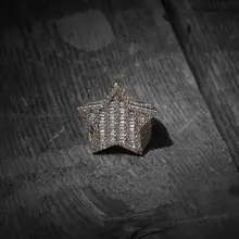 個性的な五角星デザインの男性用リング【ダイヤモンド装飾・煌めく仕上げ・ハイエンド】