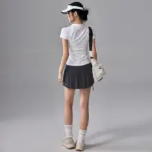 速乾性ポロ襟スポーツトップス【テニス・屋外ランニング・フィットネス用・短袖】（セットアップ対応）