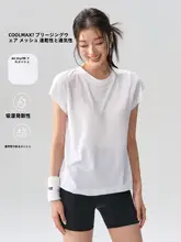 女性用スポーツショートスリーブTシャツ【ゆったりフィット・速乾性・フィットネス・ランニング・ヨガ用】