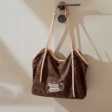 大容量のキャンバス製茶色ヒョウ柄トートバッグ【通勤・肩掛け】