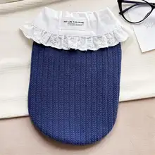 ワンちゃん用 秋冬コットンパーカー【もちもちの暖かさ・フリル付き・シャツ襟】