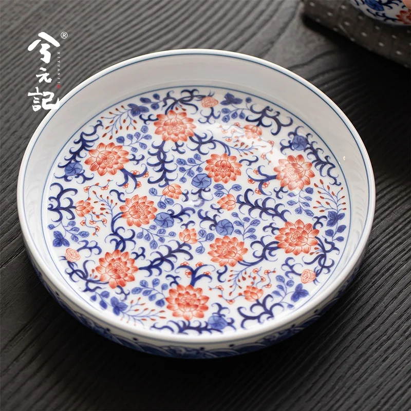 青花模様の陶製お茶セット用トレー：高級感ある蓋付き茶碗と点心皿の使い方と品質評価