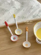 家庭用ロングハンドルセラミックスプーン かわいい スープスプーン