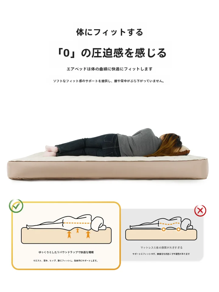 Naturehike 内蔵ポンプ付きエアマットレス【キャンプ・アウトドア・携帯用】