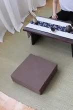 麻製 おしゃれな冬用クッションマット【洗濯可能・方形・リビング・寝室用】