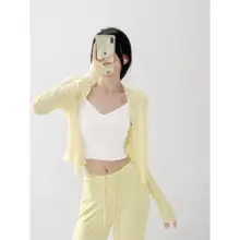 感のある長袖UVカットカーディガン【柔らか で肌触りの良い夏用・短丈】