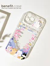 かわいいカートゥーン猫耳デザインのiPhoneケース【シリコン製・14ProMax対応・個性的】