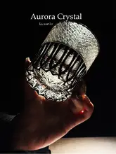 江戸切子風デザインの人造水晶酒杯【高級感・ギフトボックス付き】