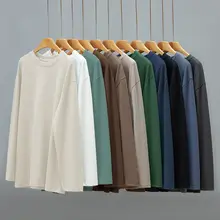 春秋用長袖Tシャツ【コットン・フィット・丸首・ホワイト】