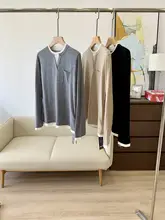 極上の柔らかさのウールニットセーター【Vネック・長袖・ポケット付き・秋用】（セットアップ対応）